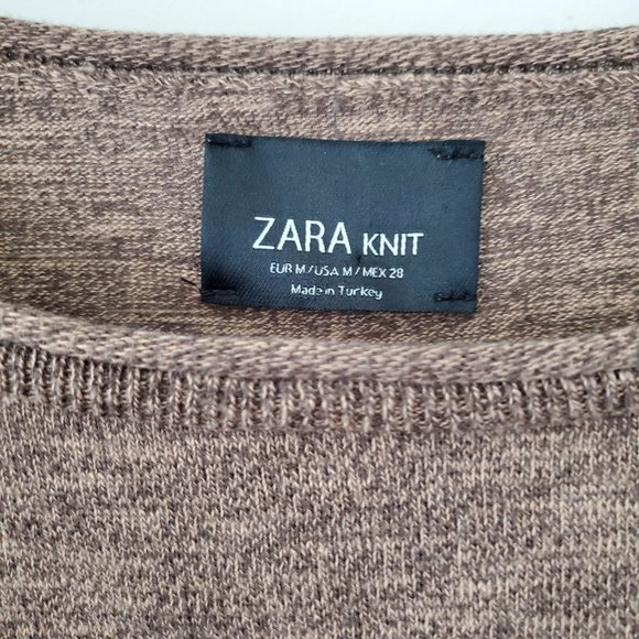 ZARA l Knit Oversized Tan Long Sleeves Top - M - Picture 5 of 12